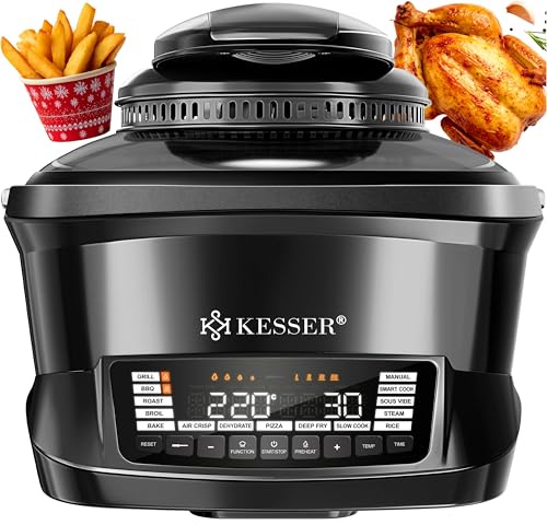 KESSER® Multikocher mit Heißluftfritteuse 8L & 16 Programme Küchengerät - Grillen, Backen, Schmoren, Dampfgaren Vorheiz- & Warmhaltefunktion Reiskocher Slow Cooker, Joghurtbereiter