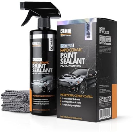CERAKOTE Platinum Rapid Keramik-Farbversiegelungsspray, 400 ml Flasche, maximaler Glanz und Glanz, extrem wasserabweisend, unübertroffene Glätte, Keramiksprühbeschichtung, 50 Waschstufen