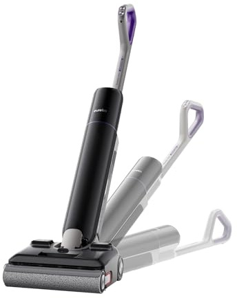 EUREKA FloorShine 880 Nass Trockensauger Akku, 24 kPa Kabelloser Staubsauger mit Wischfunktion, 100°C Selbstreinigung, 5-Min-Trocknung, Anti-Tangle, 3-seitig Kantenreinigung, 180° Flach Saugwischer