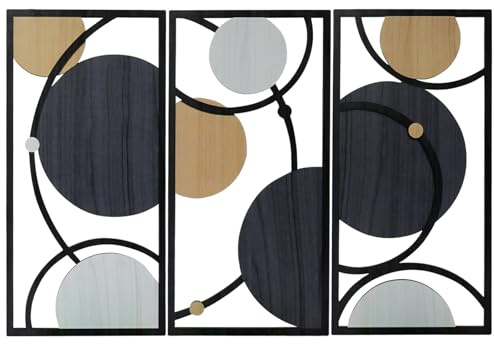 WakiHong 3 Stück Geometrische Wanddekoration aus Holz Wanddeko Holz Wanddeko Wohnzimmer Modern 43 x 21.5cm für Zuhause Wohnzimmer Schlafzimmer