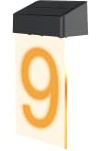 Solar Hausnummer Türschild Licht, Adressnummern Buchstaben Lampe Schild, Adresstafeln Outdoor Haus Anzeigeleuchten, Wandmontage LED Schildleuchte für Haus, Eigentumswohnung, Gebäude, Wohnung(9)