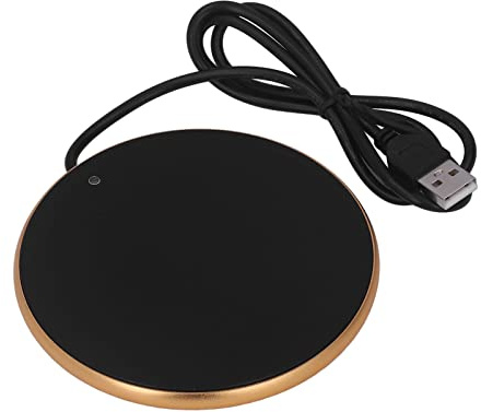 Tassenwärmer USB 55°C konstante Temperatur Heizunterlage für Tassen & Gläser flachen Boden 10,3 cm Gold