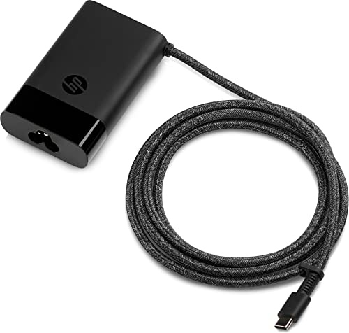 HP USB‑C Laptop‑Ladegerät 65W – Universelles Schnellladegerät für Laptop, Tablet & Smartphone, Intelligente Leistungsanpassung (15/27/60/65W), Kompakt, Robustes 180 cm USB‑C‑Kabel, Schwarz