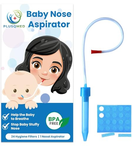 Baby-Nasensauger, Nasenschleimsauger für Neugeborene, Kinder Nasensauger, Nasensauger, Nasenreiniger, leicht zu reinigen, mit 24 Hygiene-Filtern