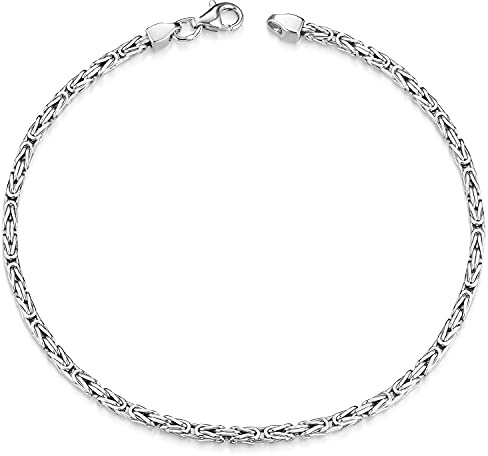 Materia Herren Armband Königskette Silber 925 Männer Armkette rhodiniert 19cm SA-3-19cm