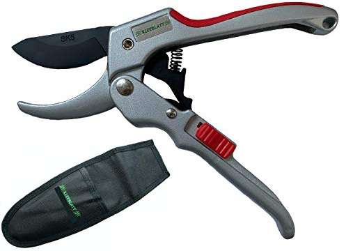 Kleeblatt GbR - Gartenschere bis 60% Kraftersparnis Baumschere Rosenschere Astschere schneidet bis 26 mm Durchmesser ergonomischer Griff für Rechtshänder und Linkshänder Obstbaumschere Rollenschere