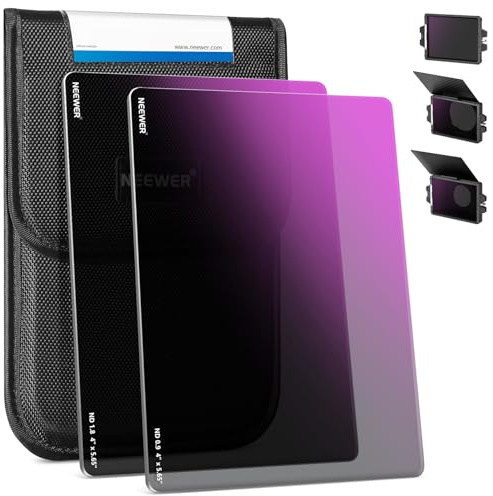 NEEWER 2 Pack ND0.9/1.8 (3/6 Stops) Square ND Filter, 4 x5,65 Dual Sided 30 Multi Nano Coated Cinema Neutral Density Filter für NEEWER Matte Box Kompatibel mit Tilta Kompatibel mit SmallRig
