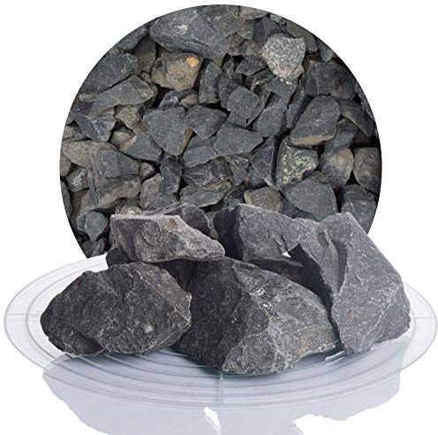 Schicker Mineral Basalt Gabionensteine anthrazit 25 kg, Bruchsteine, Steine für Gabionen, Gabionenfüllung für Gabionenzäune, Steinkörbe (32-60)