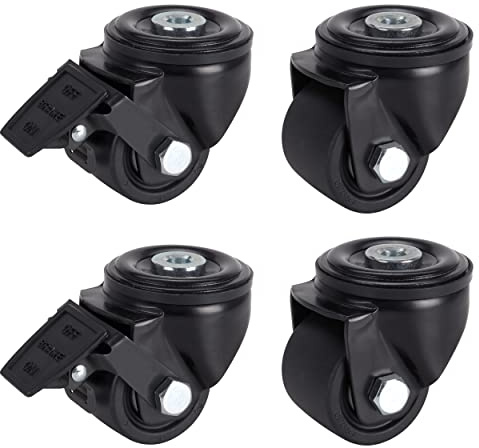 Dörner + Helmer 4er Set Schwerlastrollen Kunststoff 65mm, Rückenloch 13mm, Rollenmix, Tragkraft 500 kg/Set