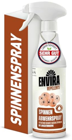 Envira Spinnenspray - Hochwirksame Spinnenabwehr - Anti Spinnenspray mit Langzeitwirkung - Spinnen Abwehrspray - Mittel gegen Spinnen - Spray mit dezentem Zitrusduft, geruchsarm - 500 ml