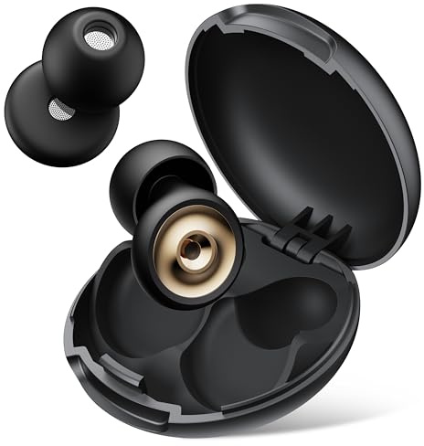 Aoiiena Ohrstöpsel zum Schlafen – 46dB Laborgeprüfte Geräuschreduzierung, 3-Schichten ProFilter™ Tech, Gentle Material Nano-Silicone™, 4-Größen Passform (XS/S/M/L) + Reiseetui, Schlaf & Konzerte