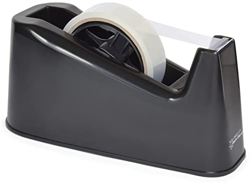 Rapesco 1695 500 Hochleistungs Klebebandabroller und 1 Klebebandrolle, Schwarz