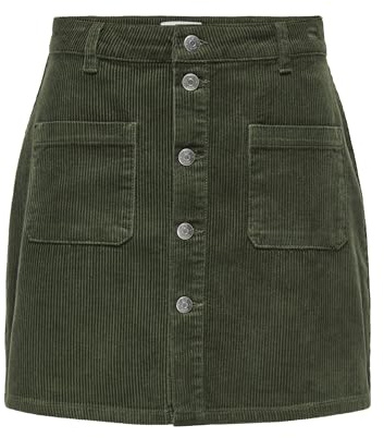 JDY Damen Cord Mini-Rock JDYShiraz Cordrock mit sichtbarer Knopfleiste