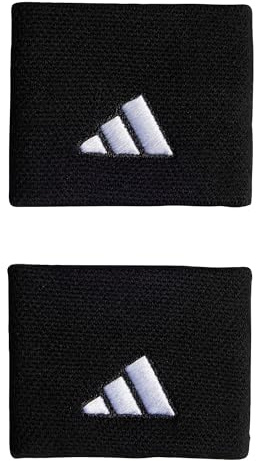 adidas Unisex Tennis Wristband Small Sweatband, Black/Black/White, M