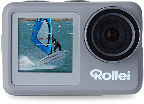 Rollei Action-Cam 9s Plus I 4K 60fps Unterwasserkamera mit Selfie-Display, Bildstabilisierung, Zeitraffer, Slow-Motion, Loop Funktion I Wasserdicht bis 10m, 65,5 x 43,8 x 26,5 mm