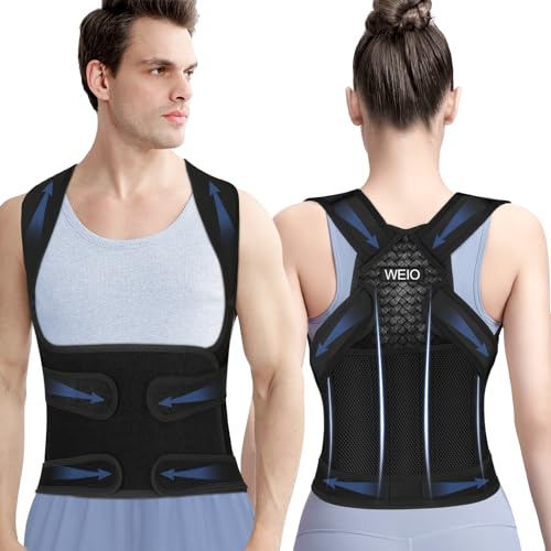 Rücken Geradehalter Rückenstützgürtel Haltungskorrektur Damen: Haltung Korrektur Gurt Für Herren - Verstellbare Haltungstrainer Rückengurt - Atmungsaktive Back Support Corrector Schulter Nacken - M