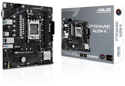 ASUS Prime A520M-K Mainboard Sockel AM4 (AMD Ryzen, Micro-ATX, M.2, 1Gbit/s-Ethernet, SATA 6Gbit/s, USB 3.2 Gen 2 Typ-A)