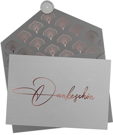 Joli Coon Dankeschön Karte mit Kuvert und Wachssiegel - Karte Danke - Kleines Dankeschön Geschenk