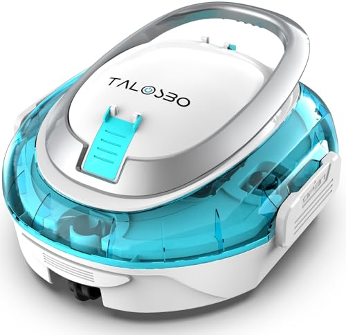 TALOSBO (2026 Upgrade) S2 Poolroboter,Doppelfiltration,Kabelloser Poolsauger Akku, 90 Min Automatische Reinigung mit Selbsteinparkfunktion,Dual Motoren Poolreiniger für Flache Böden Pools bis 80 m²