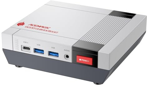 ACEMAGIC Mini Gaming PC, AMD Ryzen AI 9 HX 370 (65W TDP), 32GB DDR5 1TB NVMe SSD, Radeon 890M, AI NPU, USB4, WiFi 7, Bluetooth 5.4, Dual 2.5G LAN, Quad 4K Display, Retro-Design für Profis