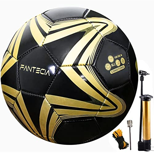 Fantecia Unisex Fußball Größe 5, Offizieller Match Fussball Ball, Professioneller Outdoor Indoor Fußball für Jugendliche und Erwachsene.