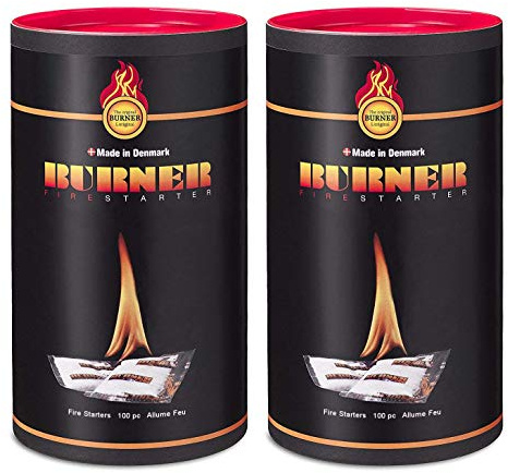Burner kaminanzünder 200er dose - Die Original Kamin Anzünder für Kamine, Kaminöfen, Offene Feuer, Grill, Zündbeutel - Firelighter
