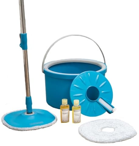 Livington Clean Water Spin Mop - Bodenwischer Set - Trennsystem für Schmutz & Frischwasser - Wischmopp Set mit Eimer - Wischmop - Bodenreiniger