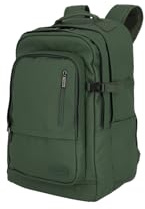 Travelite Rucksack aus wasserabweisendem Material, gepolstertes Laptop Fach 15,6 Zoll, BASICS Tagesrucksack mit Aufsteckfunktion, 48 cm, 28 Liter, 900 Gramm