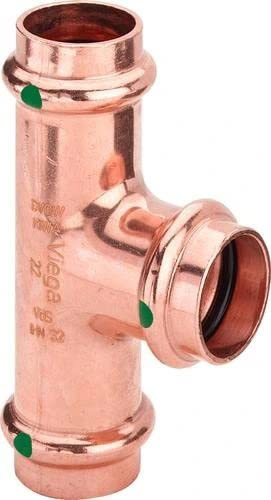 Pressfitting T-Stück 15 x 15 x 15 mm Kupfer, DVGW zertifiziert für Trinkwasser & Heizung, V-Profil