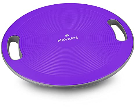 Navaris Balance Board mit Griff - Therapie Kreisel Wackelbrett - Fitness Reha Balance Kraft Training - Sport Board Disc Ø 40cm - Wippbrett Therapiekreisel