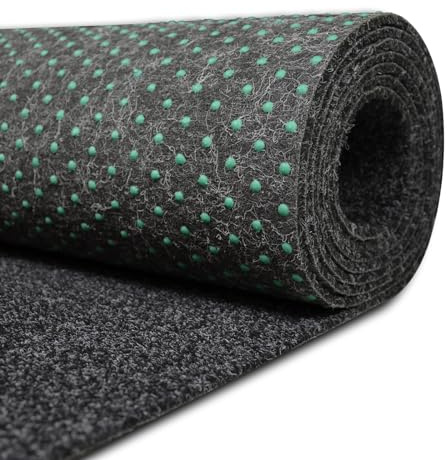 Beaulieu International Kunstrasen Fertigrasen in 3 Farbig mit Drainagenoppen (160 cm x 200 cm, Anthra 900 (Anthrazit))