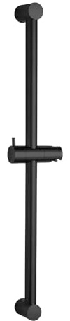 OFFO Duschstange Schwarz 60cm, Segmentiert Brausestange Verstellbar Abstand 28 bis 61cm mit Duschkopfhalterung, 304 Edelstahl Brausestange mit Duschkopfhalterung 360°Drehbar, Schwarz Matt