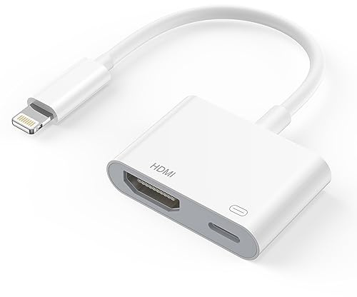 Lightning HDMI Adapter 【MFi Zertifiziert】 Digital AV Adapter HDMI Kabel Adapter Connector to TV/HDTV/Monitor für iPhone 14/13/SE/12/11/XS/XR/X/8/7/iPad