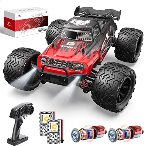 DEERC Ferngesteuertes Auto, 1:16 Maßstab RC Auto für Erwachsene, 40 KM/H, 4WD All Terrain Off-Road 2.4Ghz RC Crawler mit LED Licht, 2 Batterien, Spielzeug Geschenk für Kinder
