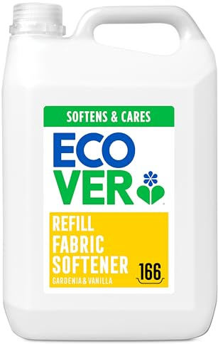 Ecover Weichspüler Nachfüllpack, für zart duftende und weiche Wäsche, Gardenie- und Vanilleduft, 1 x 5L