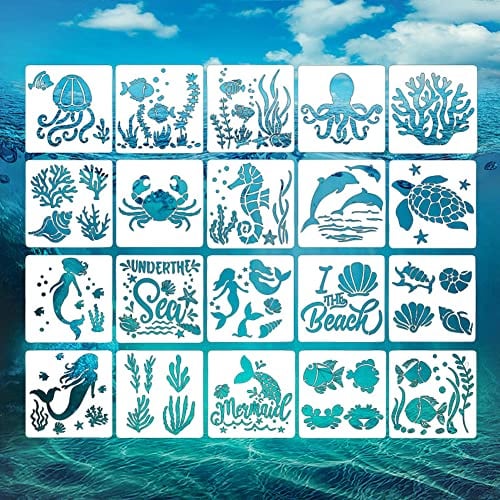 20 Stück Wiederverwendbare Schablonen, Malen Schablonen, Malschablone, Kinder Zeichenschablonen, 20 Tierformen, für DIY Handwerk Scrabooking