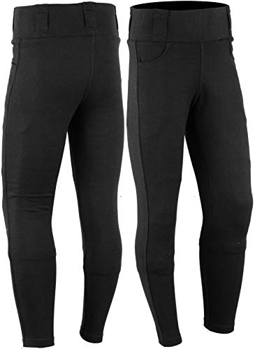 Bikers Gear Australia Damen Motorrad-Leggings mit Kevlar gefüttert, mit abnehmbarer CE-Protektoren, Schwarz, 16