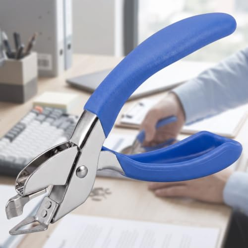Sinzau Heftklammerentferner, Büroheftklammerziehwerkzeug, handgehaltener Komfort, Blau