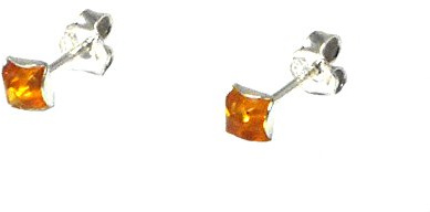 Honig Bernstein Sterling Silber Edelstein Ohrringe/Ohrstecker 925 (abst0606188)