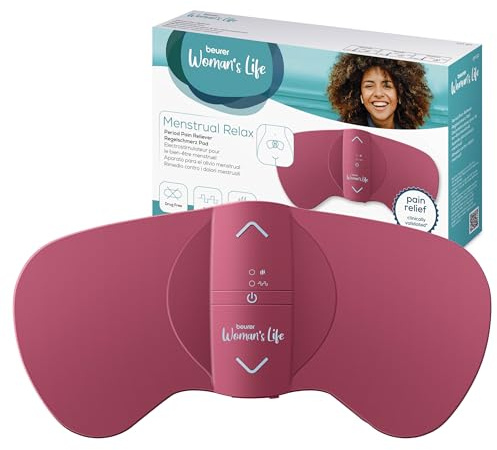 Beurer EM 50 Menstrual Relax, Menstruationspad mit TENS und Wärme-Funktion, gegen Menstruationsschmerzen und Schmerzen aus Endometriose, klinisch validierte und natürliche Linderung, tragbar, Akku