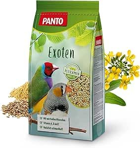 PANTO Exotenfutter mit Pluramin, 5x1 kg - Ziervogelfutter für Finken und Anderen exotischen Vögeln, Vogelfutter ohne Nüsse
