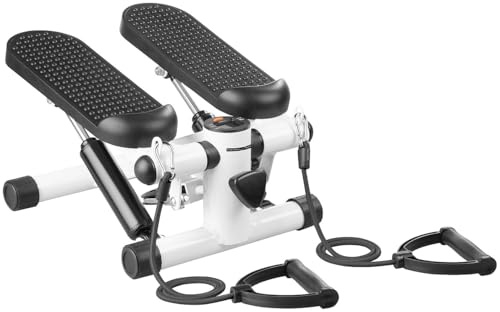 PEARL Sports Fitness Stepper: Mini-Stepper mit Computer, Display, Widerstandsbändern, max. 100 kg (Sportgeräte, Fitnesstrainer, Seil)