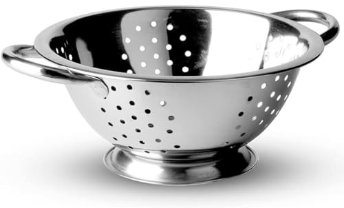 PARENCE. - Sieb mit Doppelgriff aus Edelstahl – Küchensieb 24 cm Durchmesser – vielseitig, robust, Edelstahl, Grau