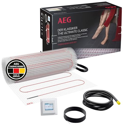 AEG elektrische Fußbodenheizung, Komplettset 4 m², 160 W/m², Basis Thermo Boden TBS TB 160/4 Set Plus, 205804