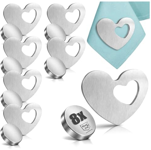 com-four® 8X Tischdeckenbeschwerer - Tischtuchgewichte aus Edelstahl - schwere, magnetische Tischtuchklammer