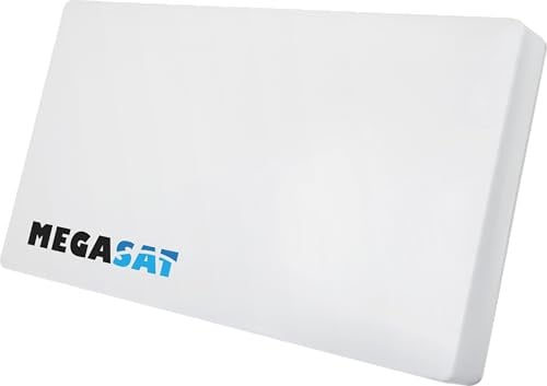 Megasat Flachantenne D1 Profi-Line Weiß Single LNB 33 dBi für Satellitenempfang