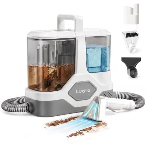 Livatro Nasssauger Polsterreiniger Gerät Teppichreiniger Waschsauger | 600W Tragbarer Waschsauger,16KPa Abnehmbarer 2,3L Tanks,Selbstreinigung,für Teppiche,Auto & Sofas,Matratze & Haustier
