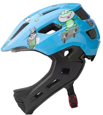 rockible Kinder-Fahrradhelm, Fahrradhelm, Mountainbike-Helm, stoßfest, für Jungen und Mädchen, Integralhelm zum Reiten, Rollschuhlaufen, Blauer Frosch
