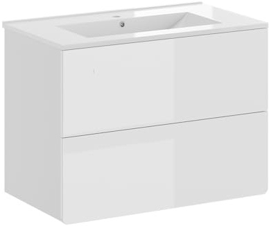 Vicco Badmöbel-Set Izan, Weiß Hochglanz, 2 Teile