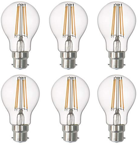 SD LUX A60-B22 LED Edison Glühbirne 8W 1000lm Equi100W 2700K 6Stück | Nicht dimmbare A19 dekorative Glühbirne im Vintage-Stil ideal für Esszimmer Wohnzimmer Schlafzimmer Küche Pendelleuchten